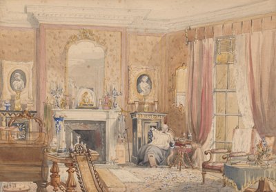 Drawing Room at Bryn Glas, Monmouthshire by Julia Mackworth